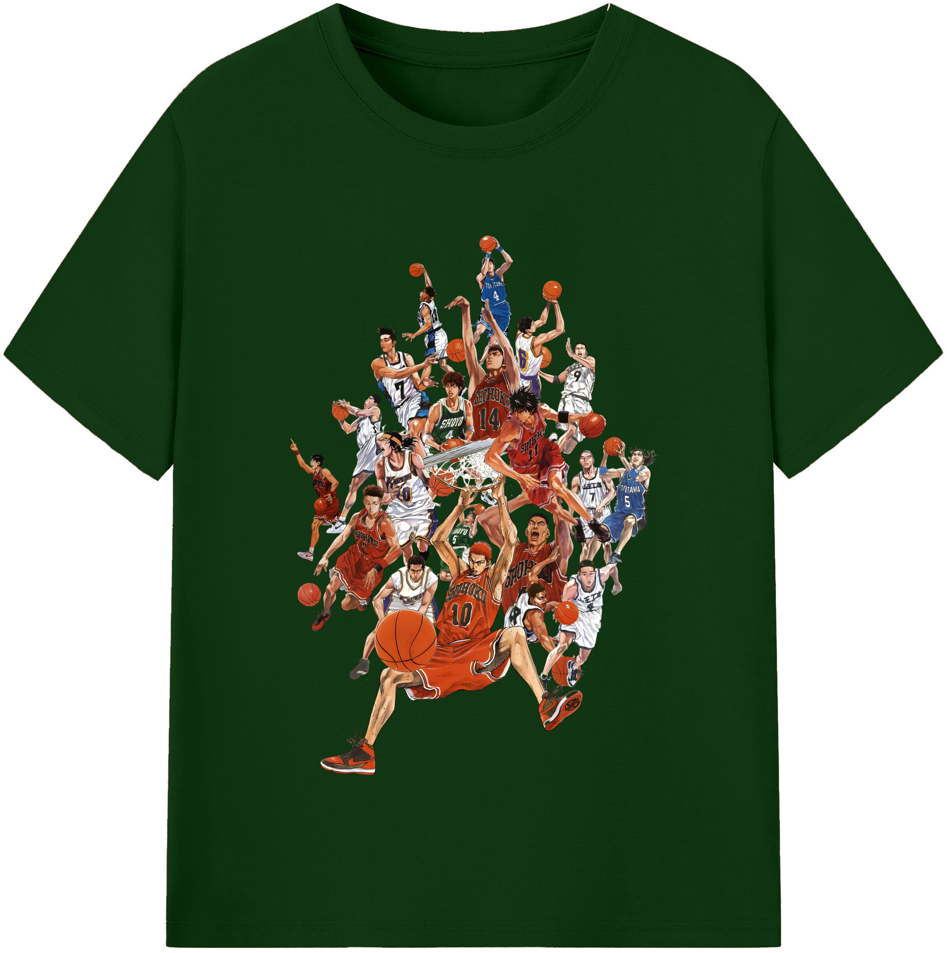SLAM DUNK／スラムダンク 綿100％半袖Tシャツ（フロントプリント）